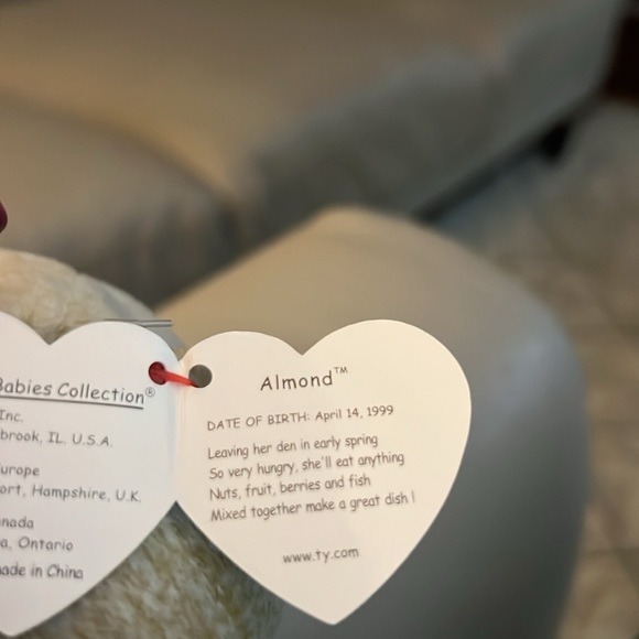 Ty Beanie Babies “Almond” The Bear, April 14, 1999 - Picture 2 of 6